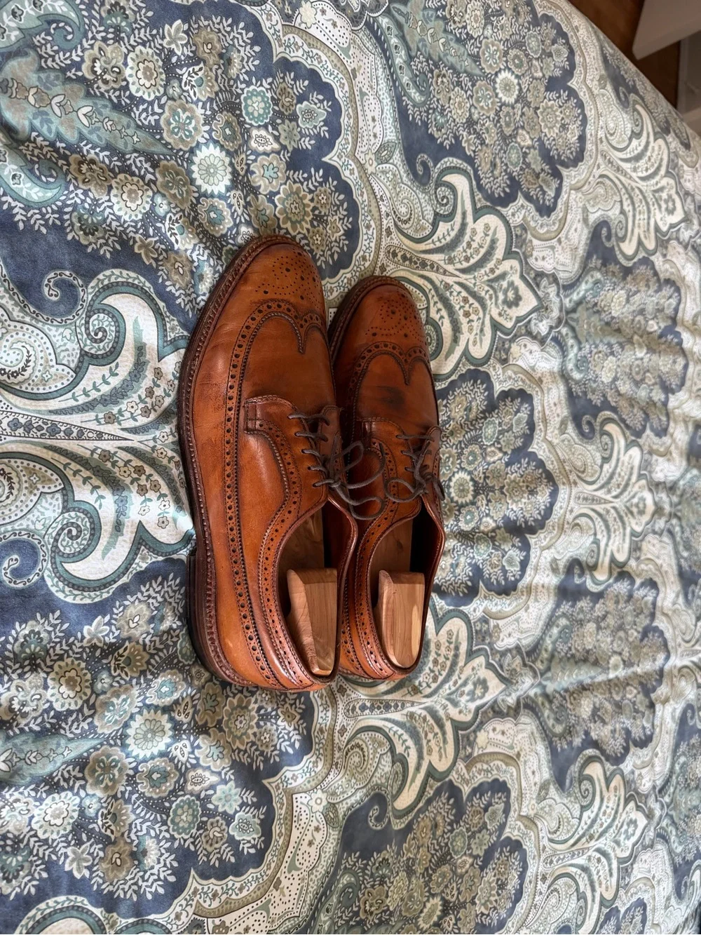Alden Men’s Tan Leather Wingtip Oxfords